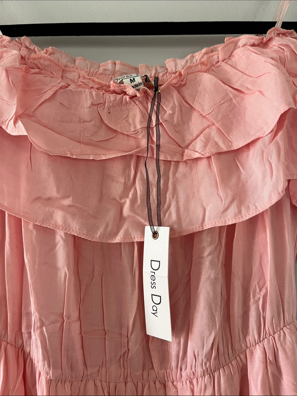 Dress Day | Pink Ruffled Off-Shoulder Maxi Dress - Picture 5 of 7
